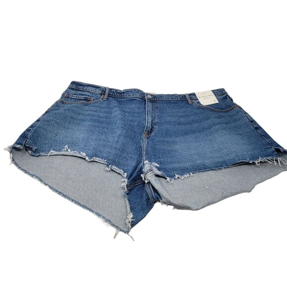 Abercrombie & Fitch The Mom Shorts High Rise Size 37/24‎ Cut Off Wasit 50" - Picture 2 of 6